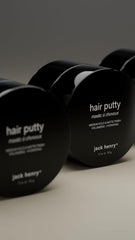 Jack Henry Hair Putty matte finish closeup for effortless styling.