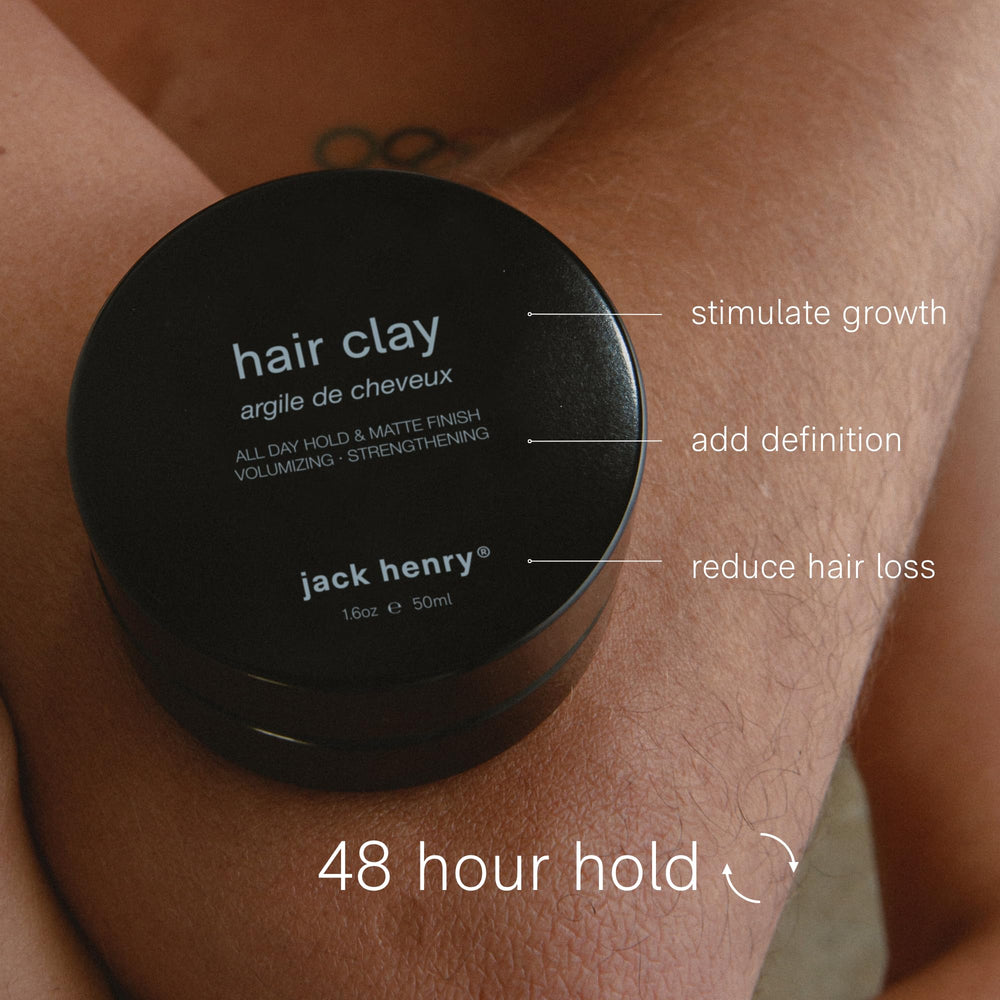Texture-focused shot showing hair texture and volume with clay hold.