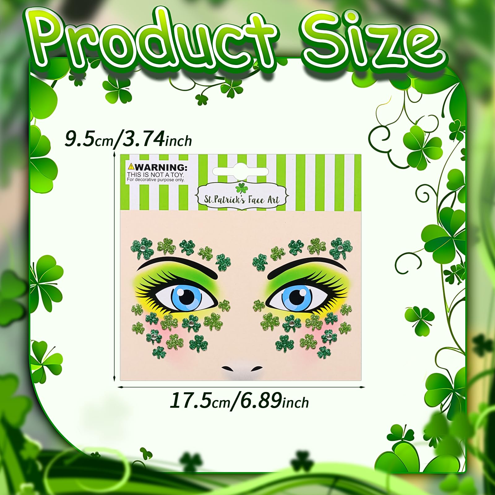 Jacnkb clover rhinestone designs add eye-catching sparkle to festive outfits.