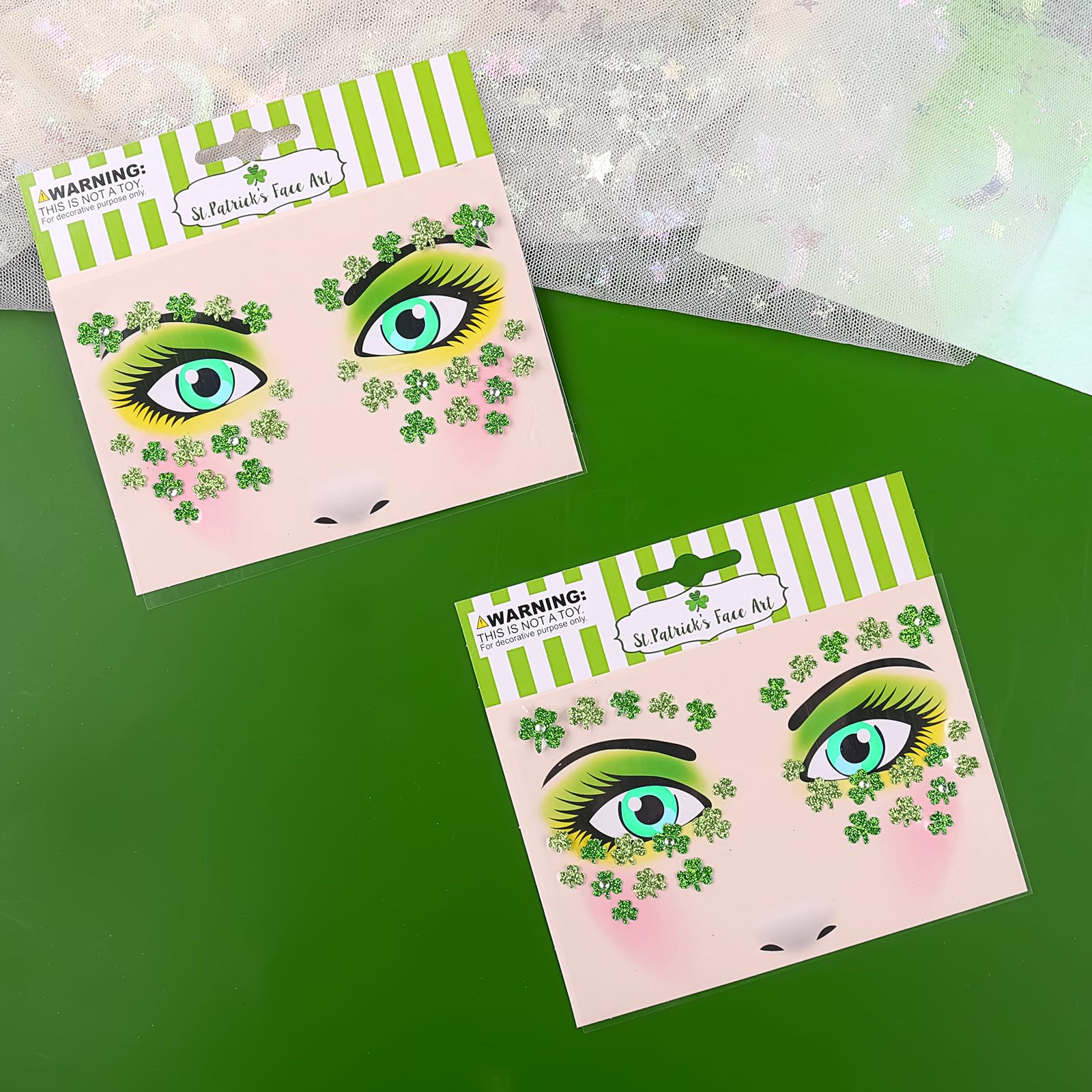 Jacnkb easy-to-apply face tattoo stickers remove cleanly after events.
