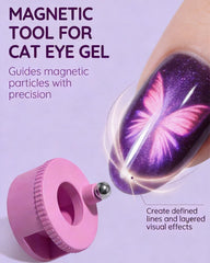 Jacvxn 360° rotation aids quick, repeatable cat eye lines during nail sessions.