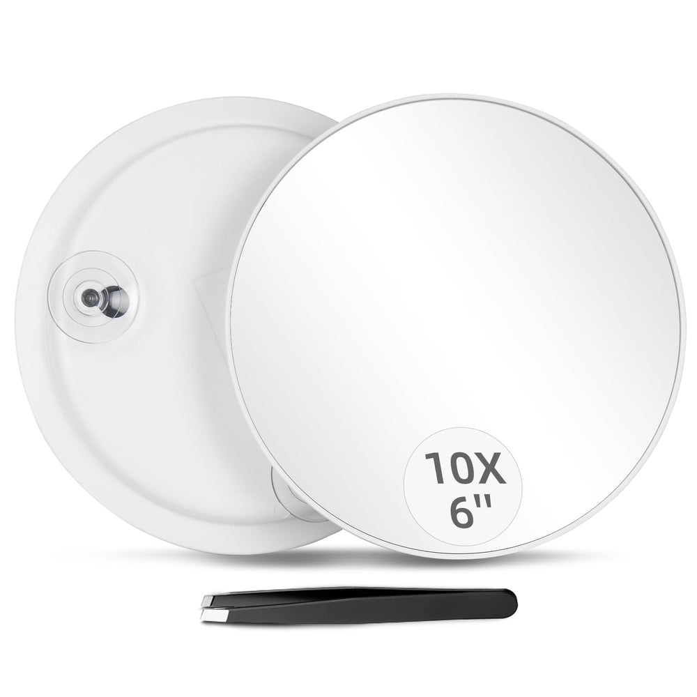 Jadazror 10X magnifying mirror with suction cups for secure grip and precise makeup.