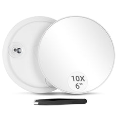 Jadazror 10X magnifying mirror with suction cups for secure grip and precise makeup.