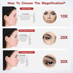 Jadazror concave 10X magnification mirror delivers close-up clarity.