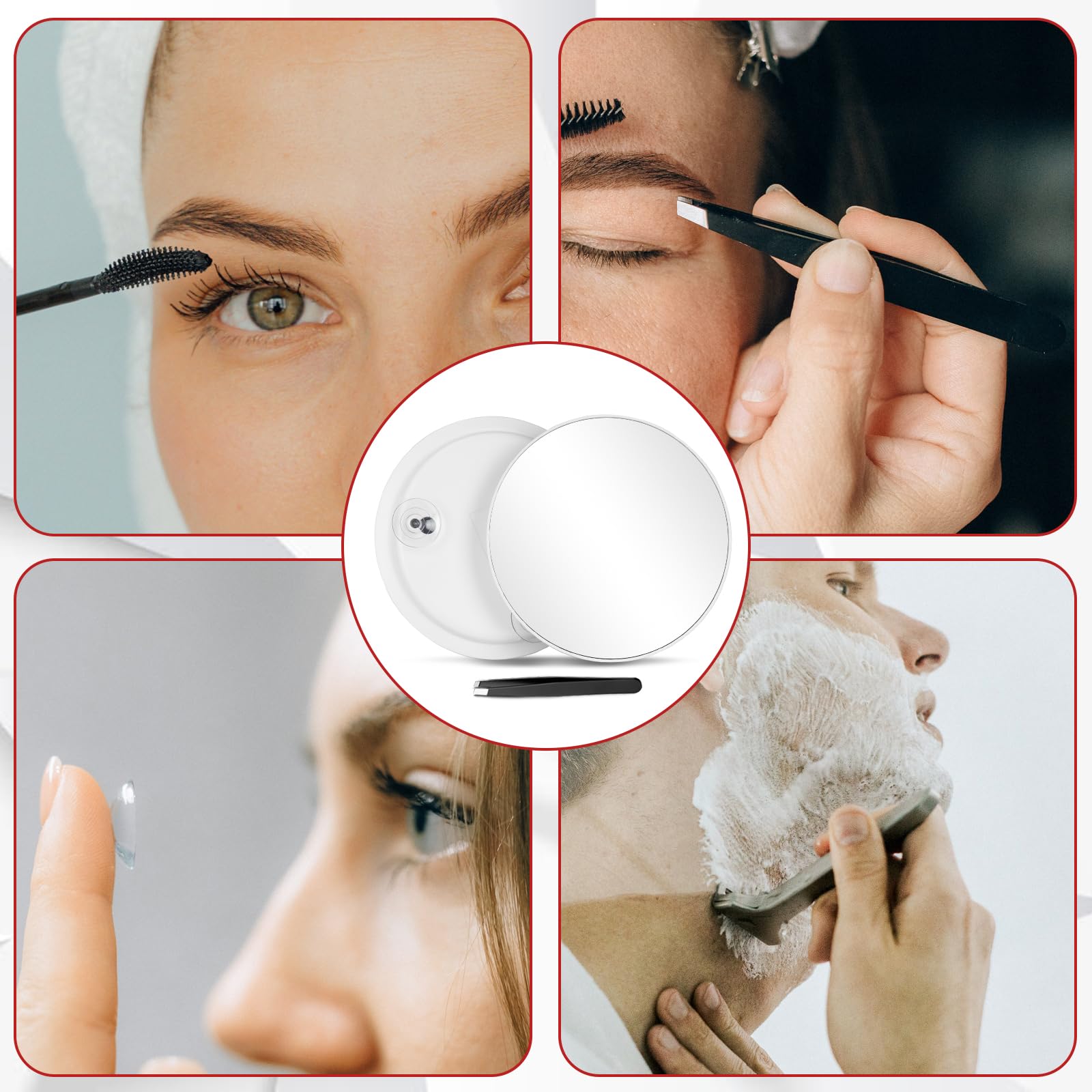 Jadazror portable makeup mirror for travel and bathroom routines.