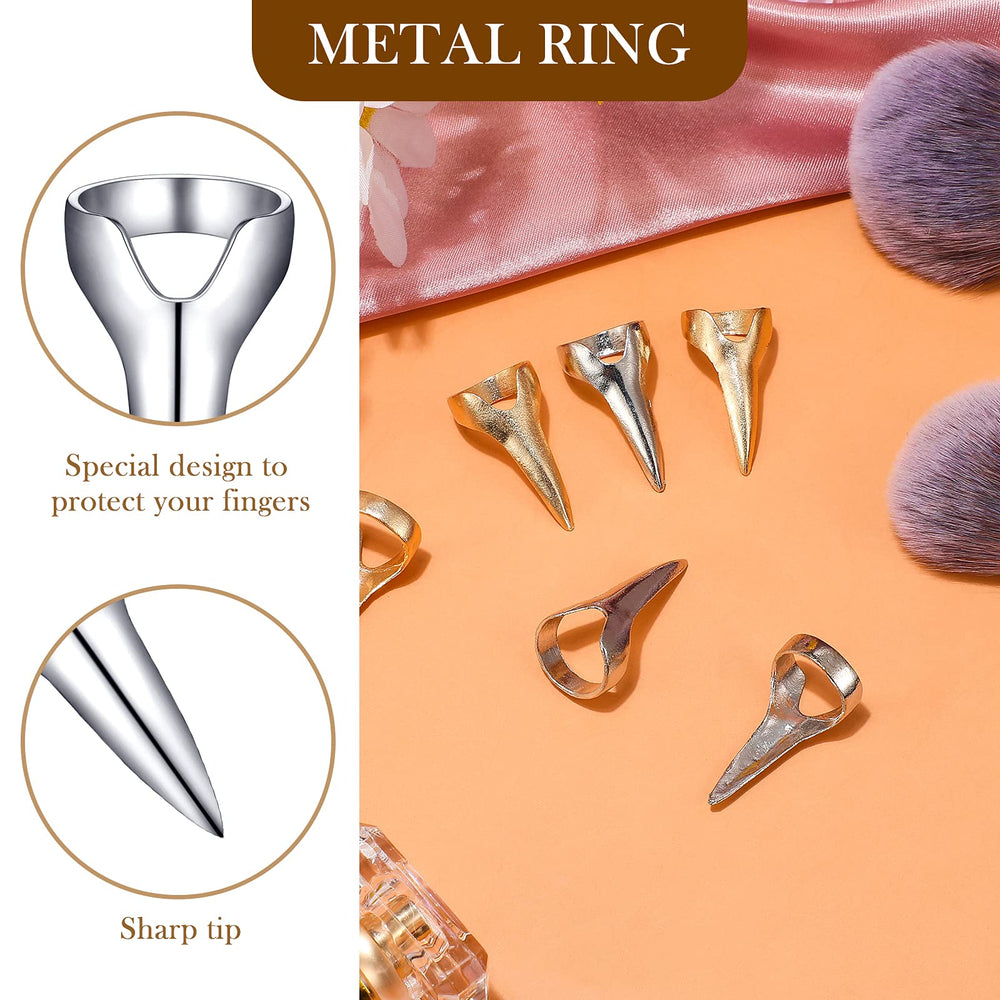 Jadive metal hair sectioning rings on thumb for durable, easy use.
