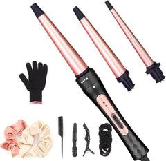 JAETON 3in1 curling wand set, main view showing versatile barrel options for all hair types.