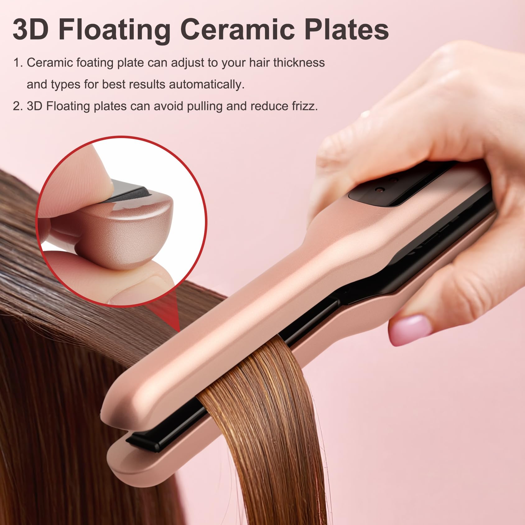 JAETON ceramic tourmaline plates smooth frizz and boost shine