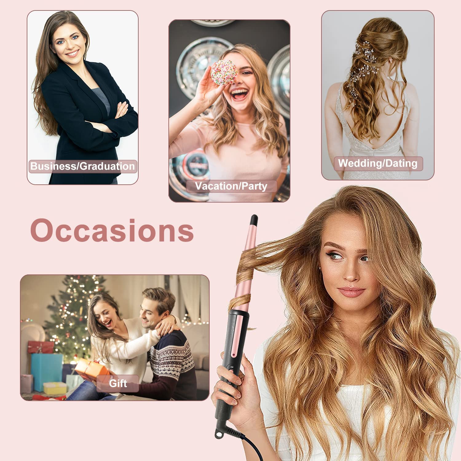 JAETON wand features 360° swivel cord for smooth movement during curling