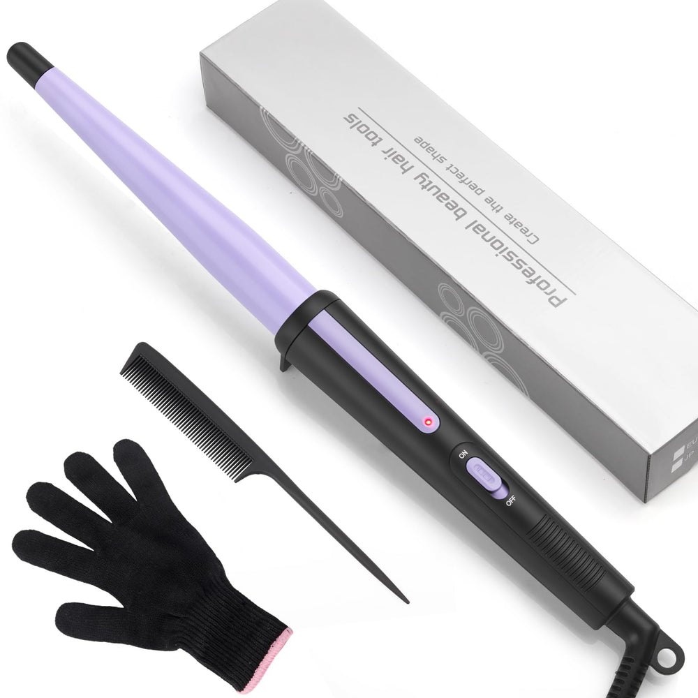 JAETON tapered-wand curling iron creating versatile curls from loose to tight.