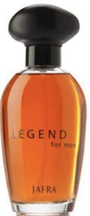 Jafra Legend for Men bottle close-up reveals the texture and premium finish.