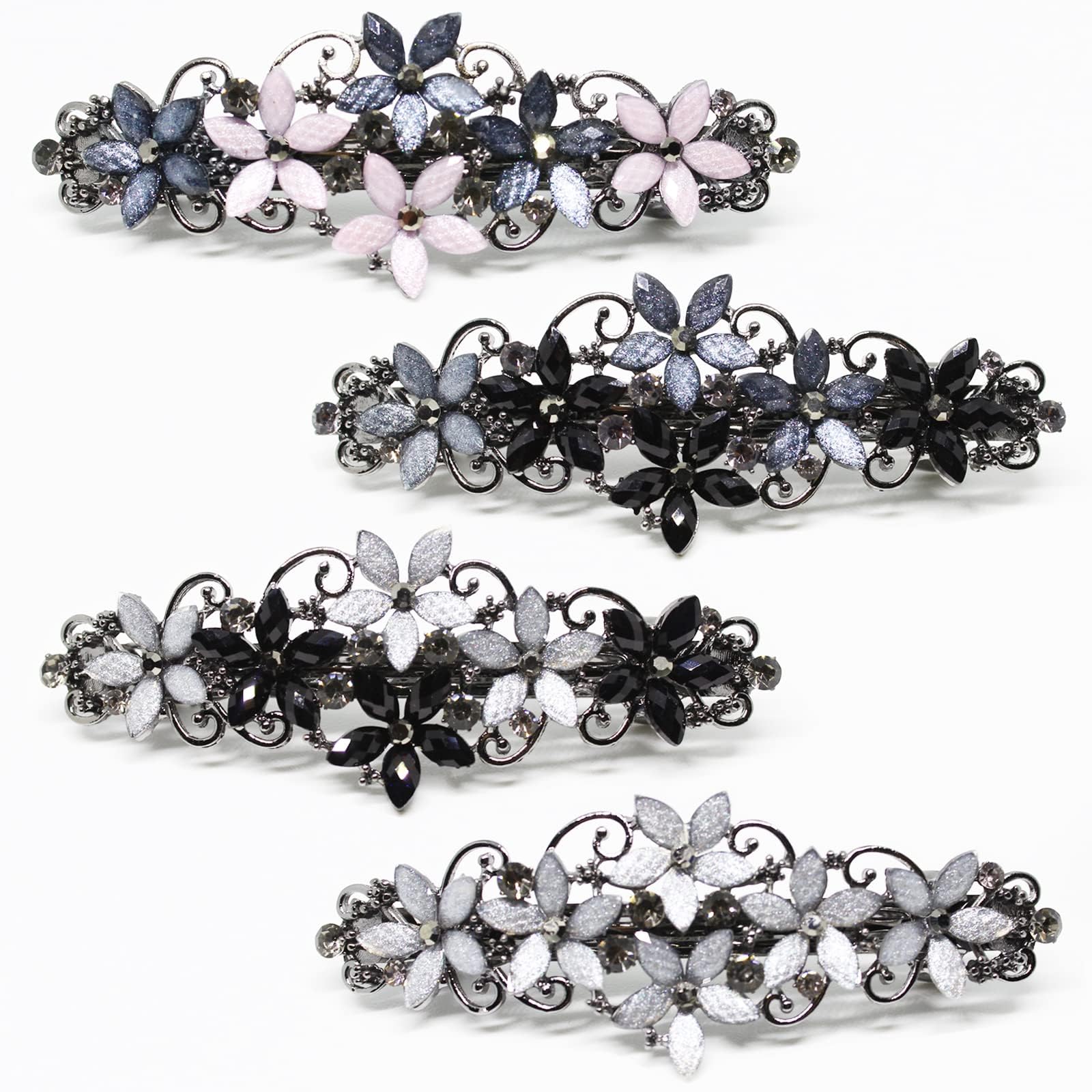 Jakeni horquilla flor con cristales brillantes, ideal para peinados festivos