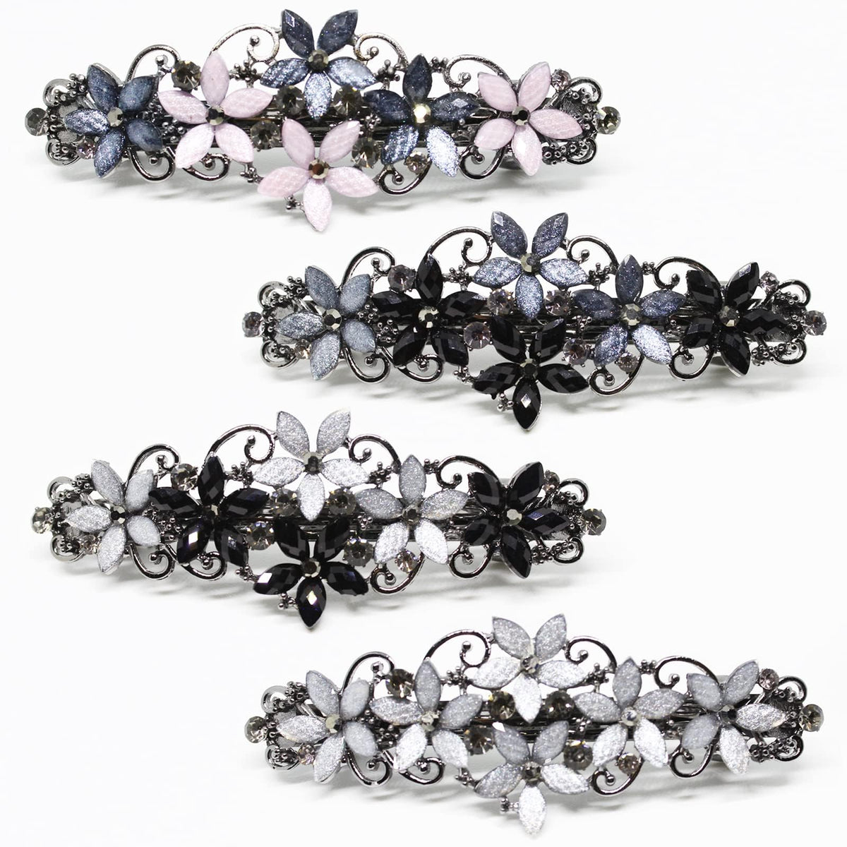 Jakeni horquilla flor con cristales brillantes, ideal para peinados festivos