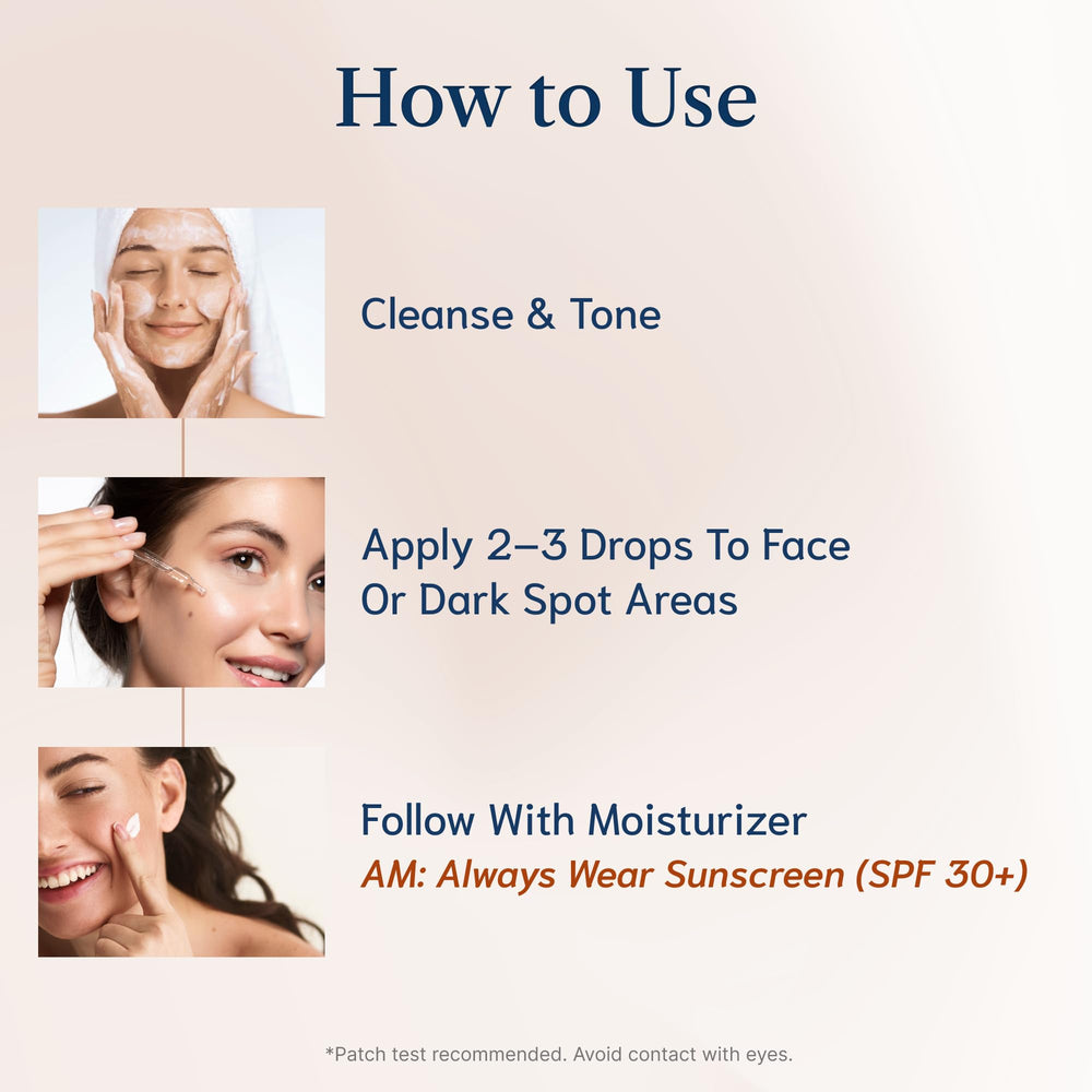Piel hidratada y luminosa tras la aplicación del serum.