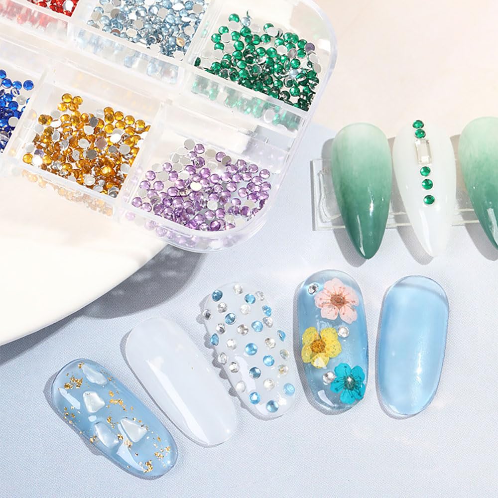 Jaliya 2mm rhinestones closeup showing tiny resin gems for delicate details