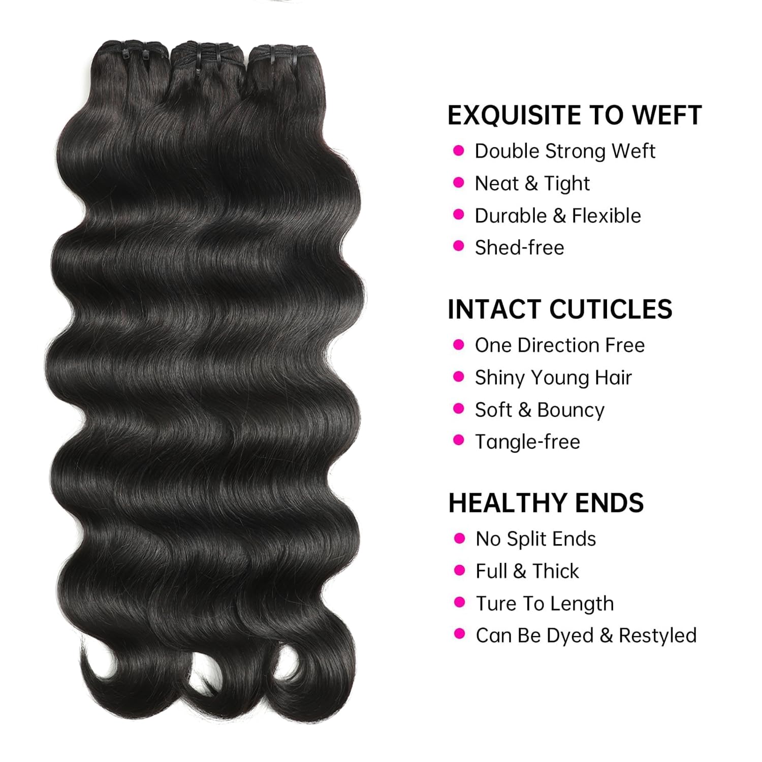 Jaliyah body wave texture highlights natural movement for versatile styling.