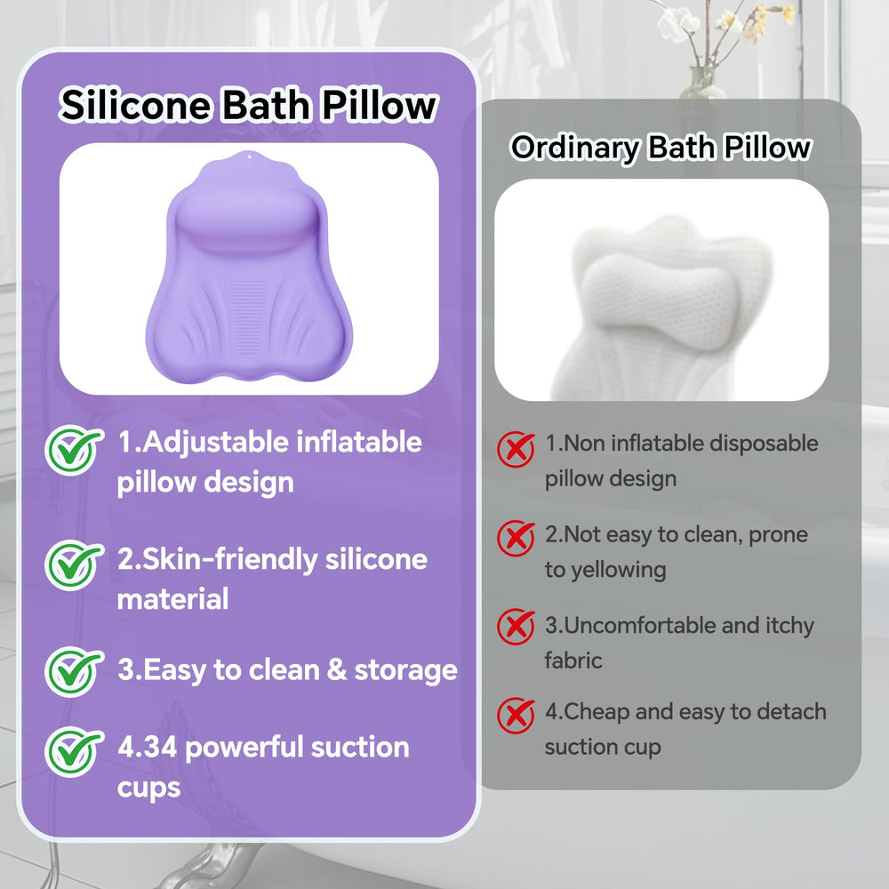 Jalopink bath pillow dries quickly to maintain hygiene between soaks