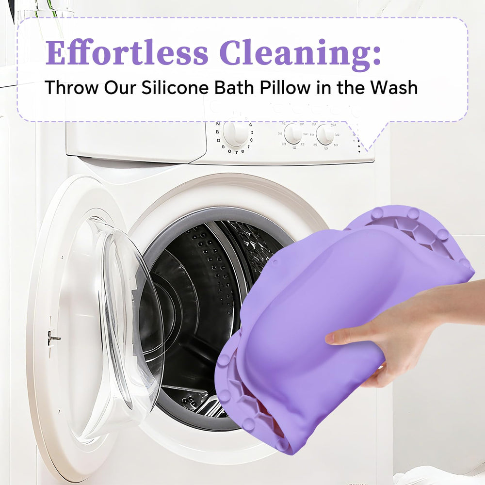 Jalopink purple bath pillow adds spa-like style and comfort to any tub