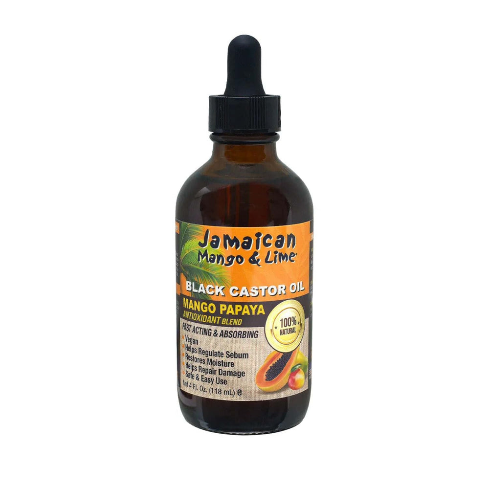 Jamaican Mango & Lime Black Castor Oil – botella de cuatro onzas lista para uso en cabello