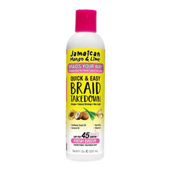 Jamaican Mango & Lime Braids Your Way bottle pour enables smooth detangling during takedown.