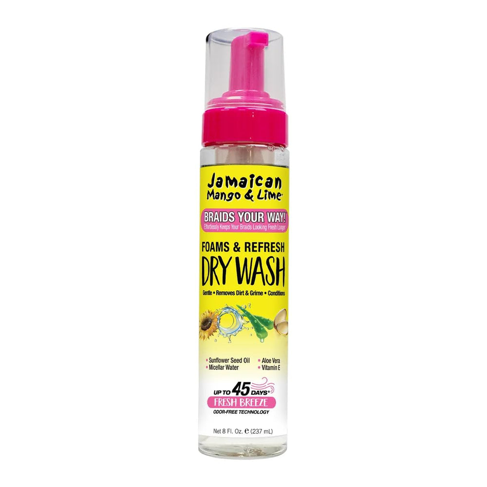 Jamaican Mango & Lime Braids Your Way Dry Wash bottle pour for quick, no-rinse refreshing.