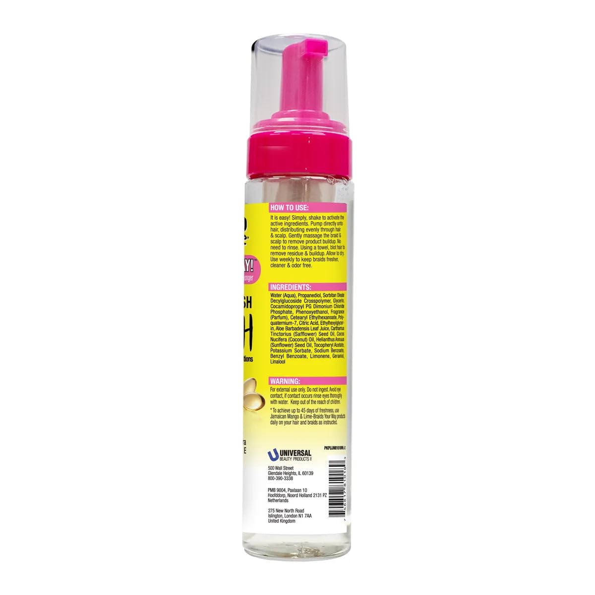 Jamaican Mango & Lime Braids Your Way Dry Wash foaming application on scalp and braids.