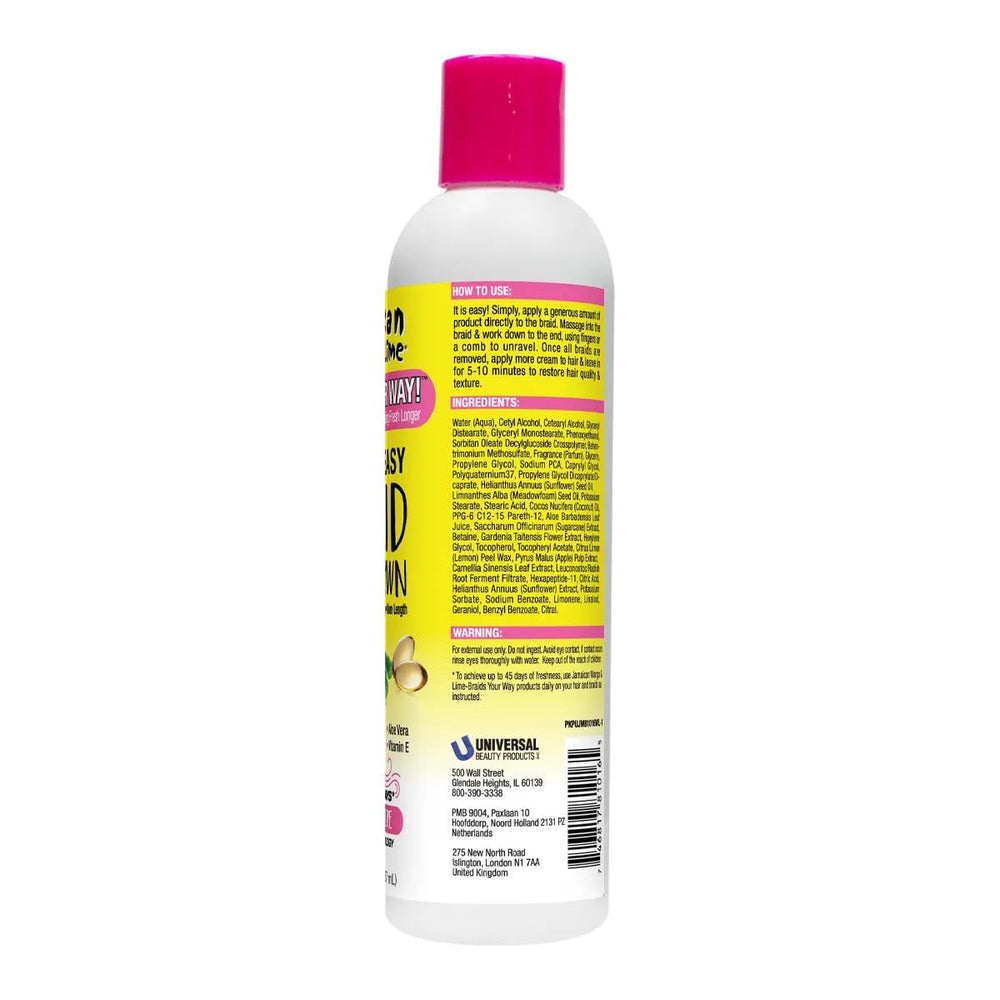 Jamaican Mango & Lime Braids Your Way softens knots for easier removal.