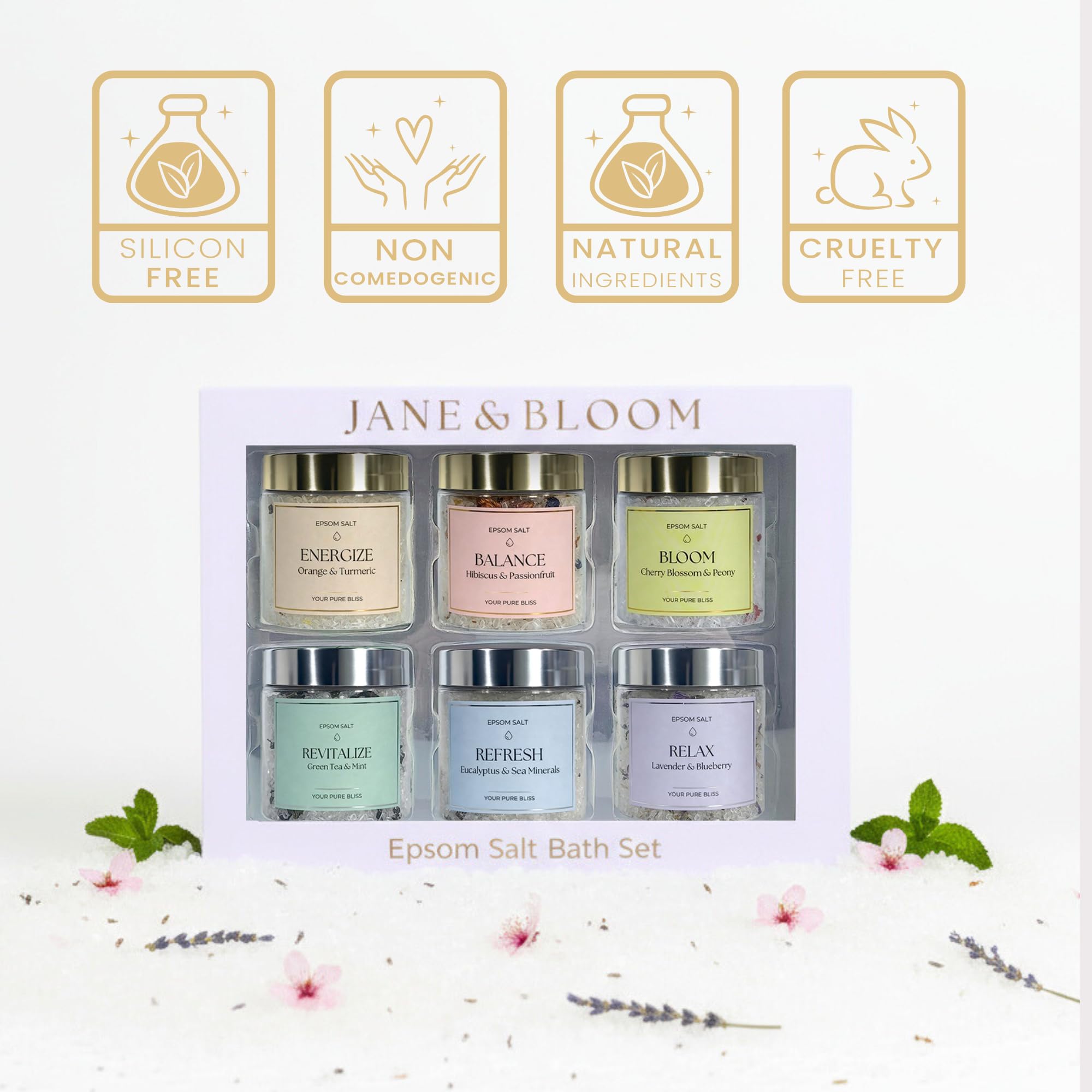 Jane & Bloom Hibiscus & Passionfruit bath for tropical refresh