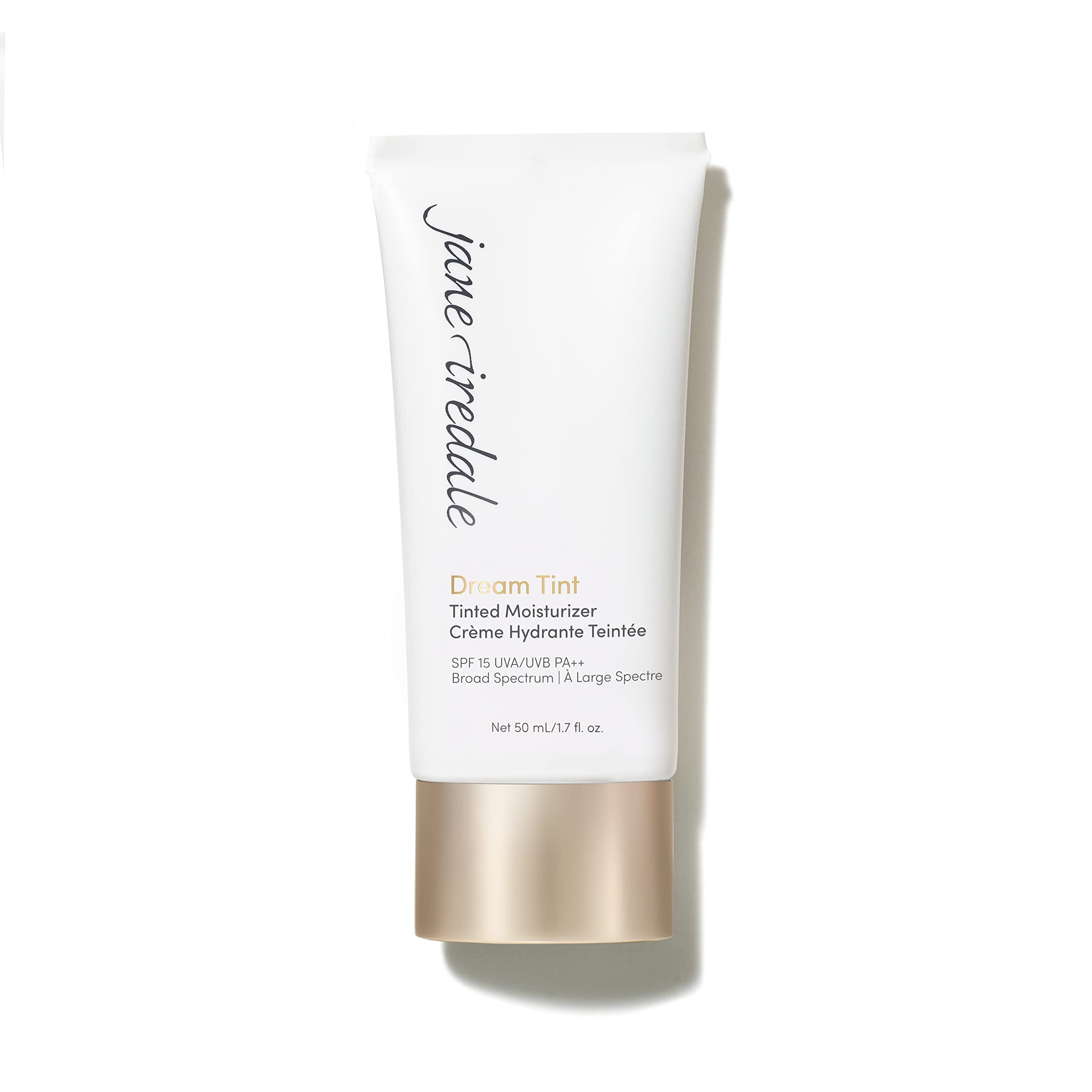 jane iredale Dream Tint bottle close-up highlighting lightweight hydration and SPF 15