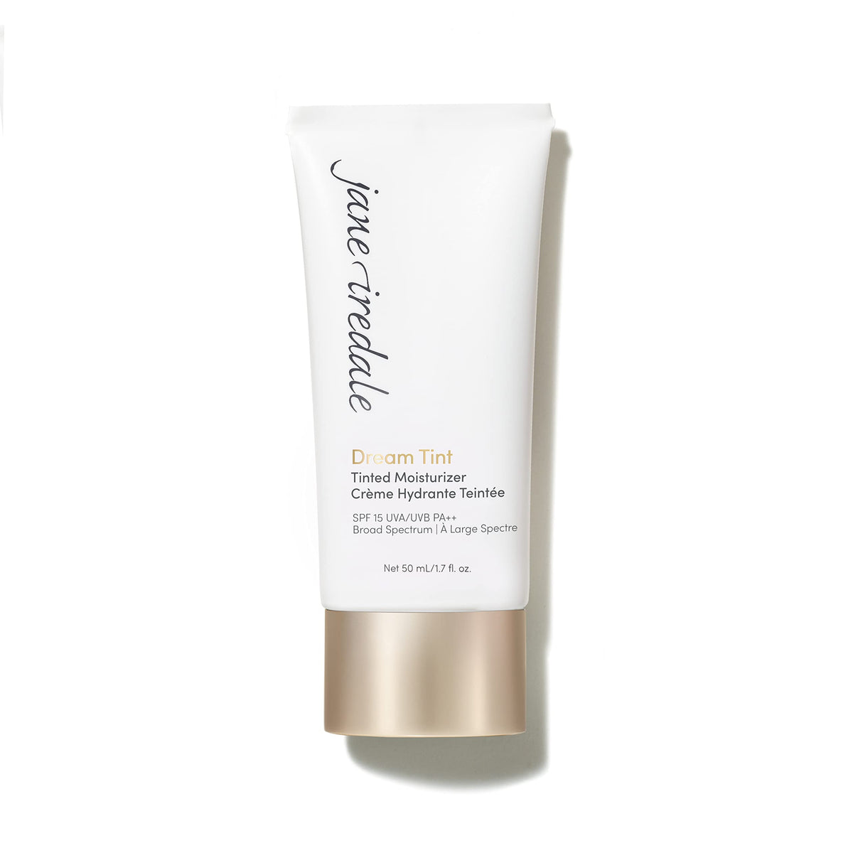 jane iredale Dream Tint bottle close-up highlighting lightweight hydration and SPF 15
