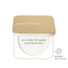 Jane Iredale Gold Refillable Compact magnetic closure protects powder during travel and daily use.
