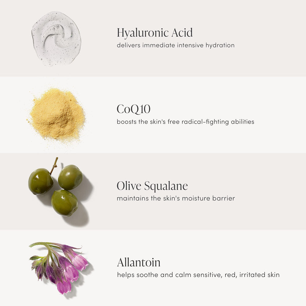 Hyaluronic Acid hydrates for lasting moisture in HydroPure.