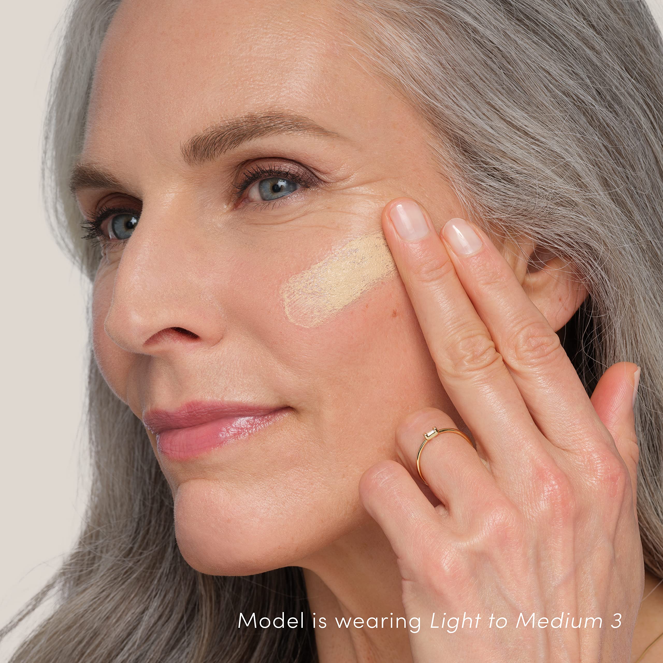 Jane Iredale HydroPure tinted serum with Olive Squalane seals moisture