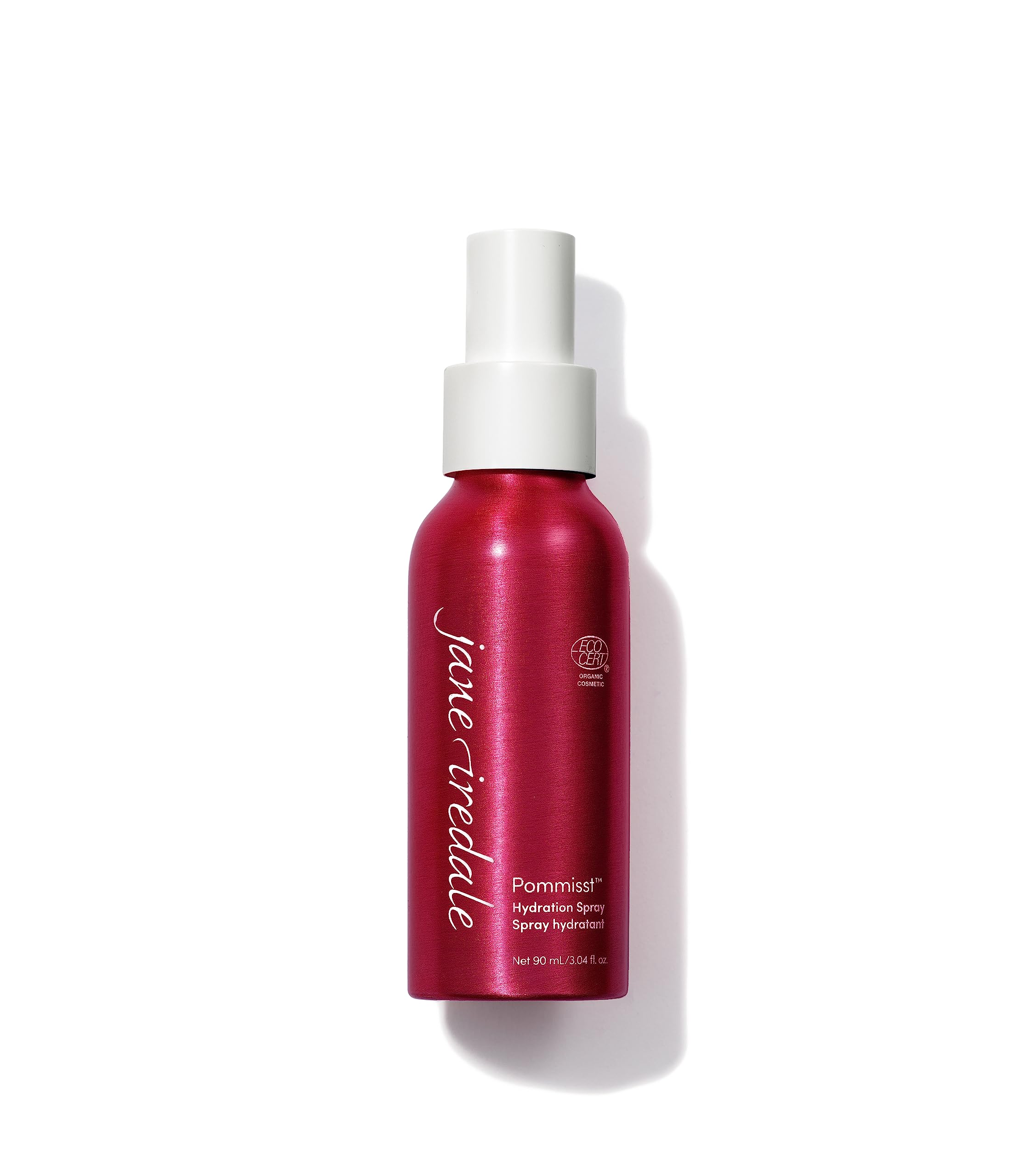 Jane Iredale Pommisst hydration spray bottle for refreshing moisture and makeup setting.