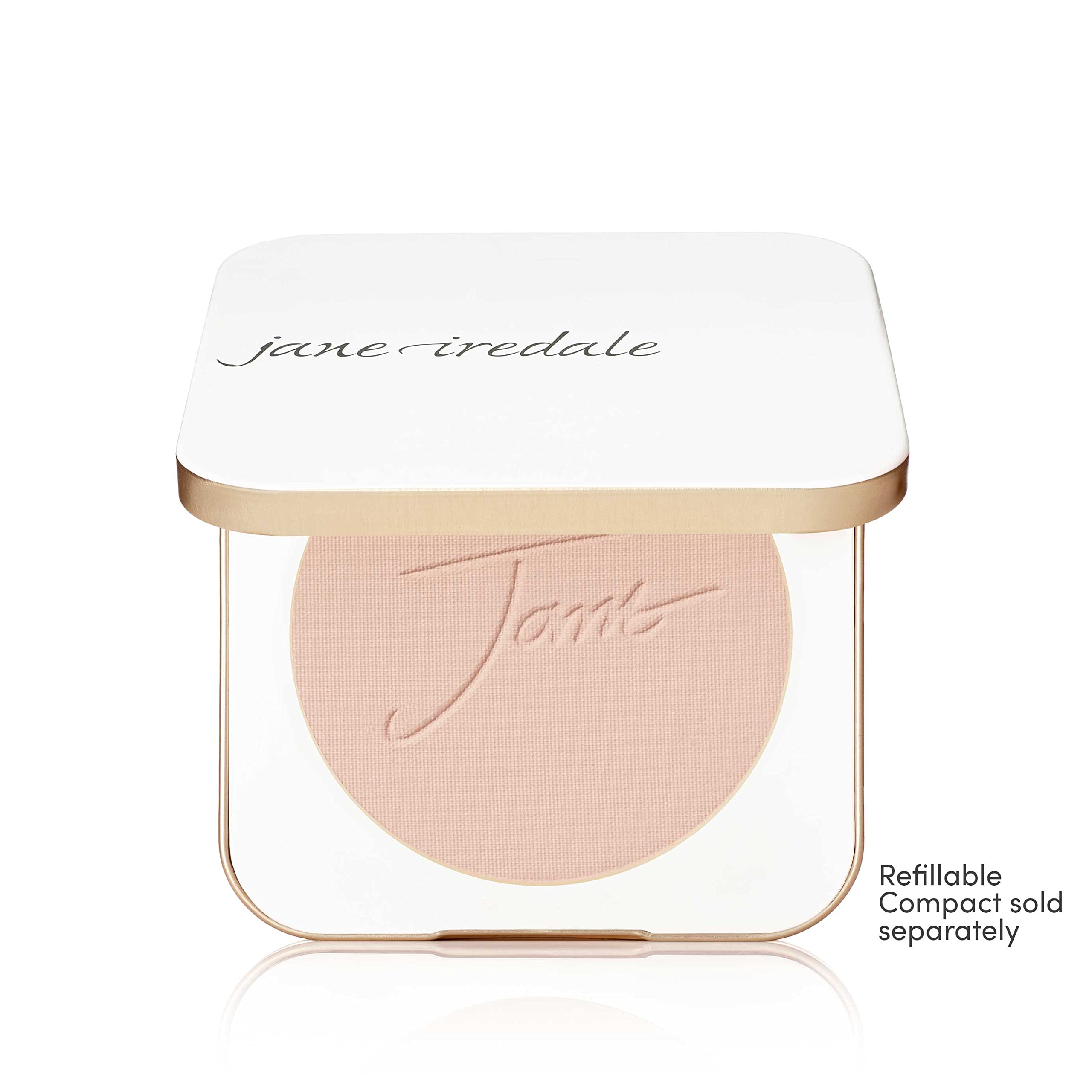 Jane Iredale PurePressed Base Refill SPF note on bottle indicating protection.