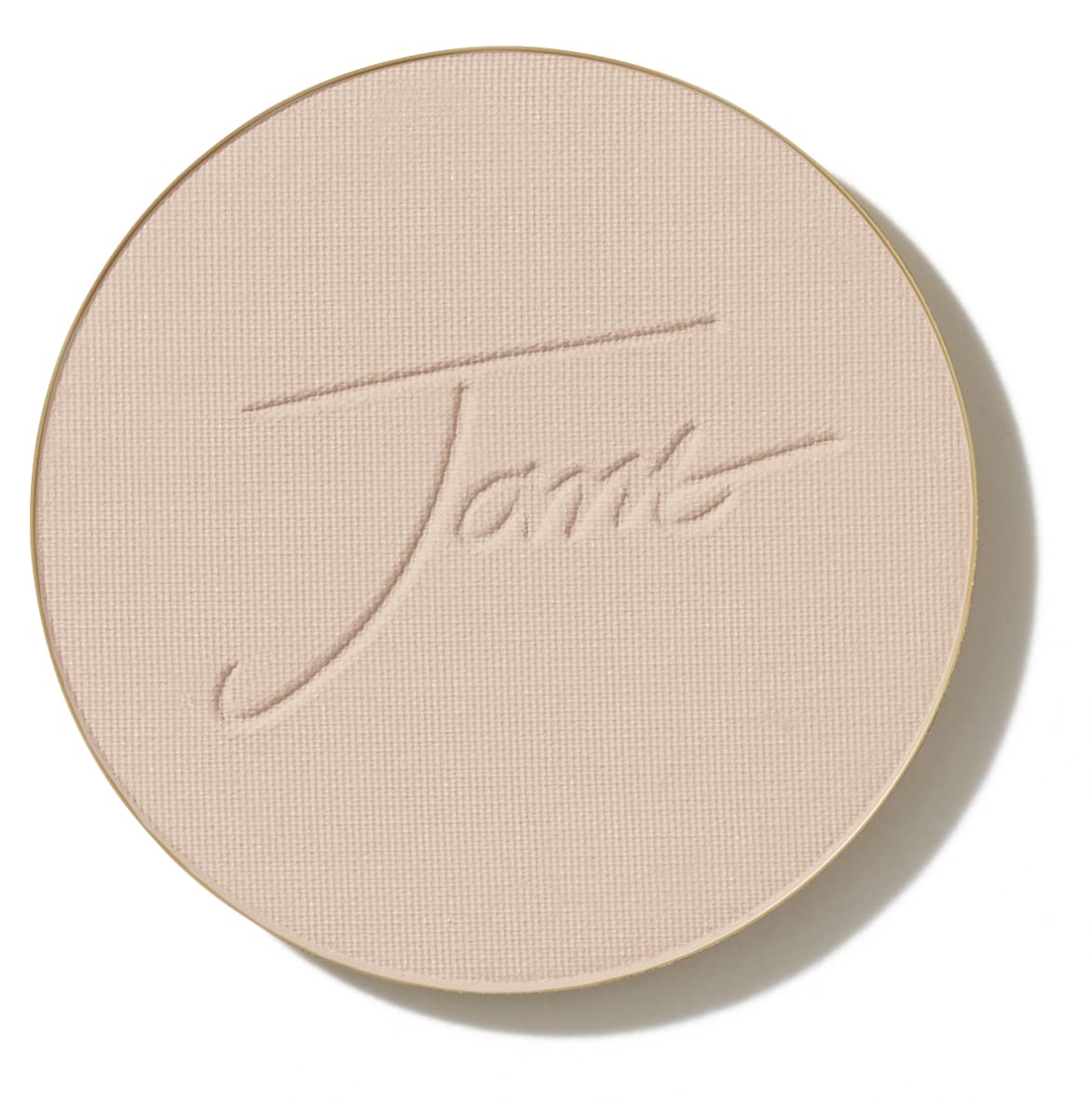 Jane Iredale PurePressed Base refill satin finish in a closed compact for on-the-go touch-ups.
