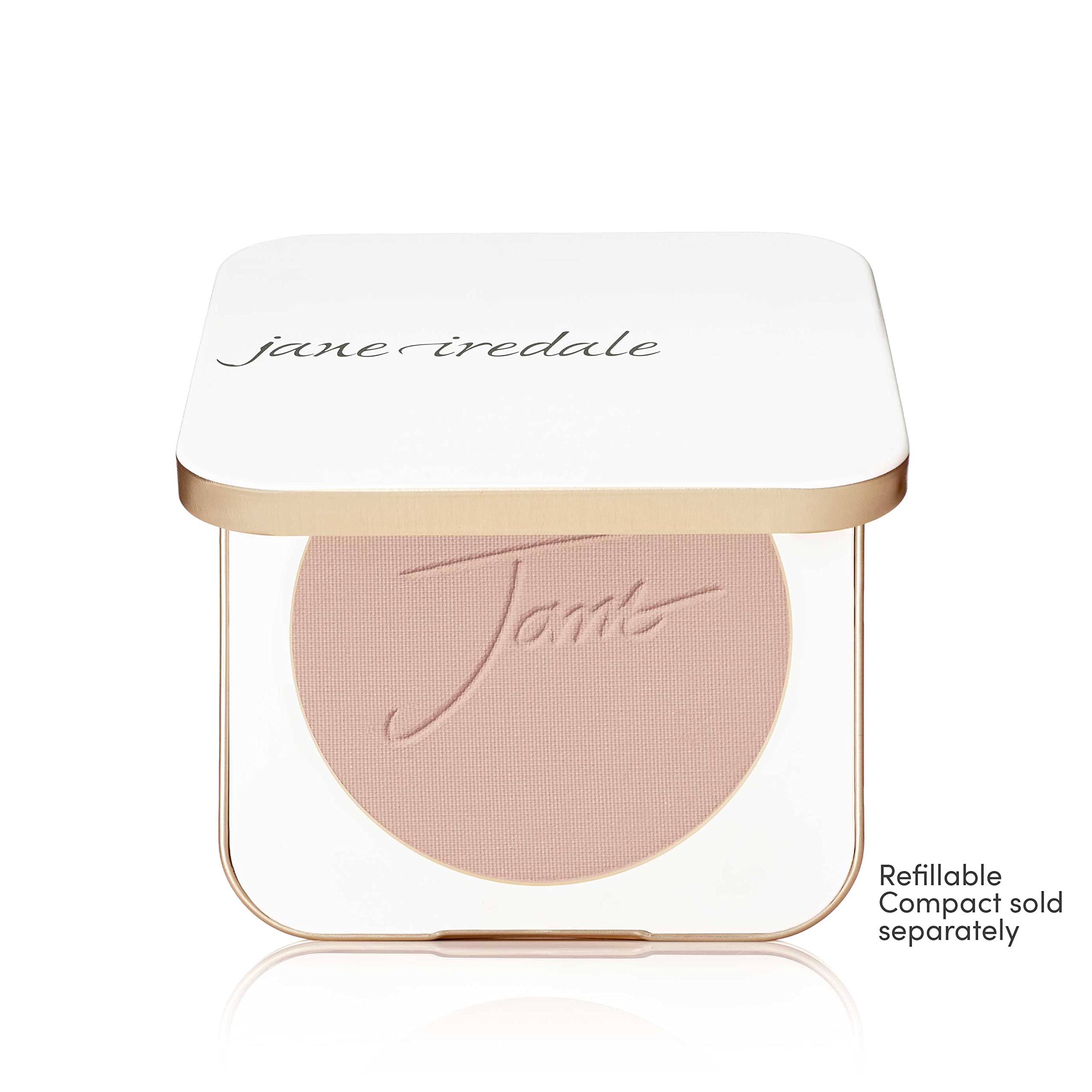 Jane Iredale PurePressed Base Swatches tan, showing medium coverage option