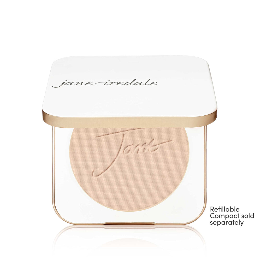 Jane Iredale PurePressed Base application yields a second-skin finish.