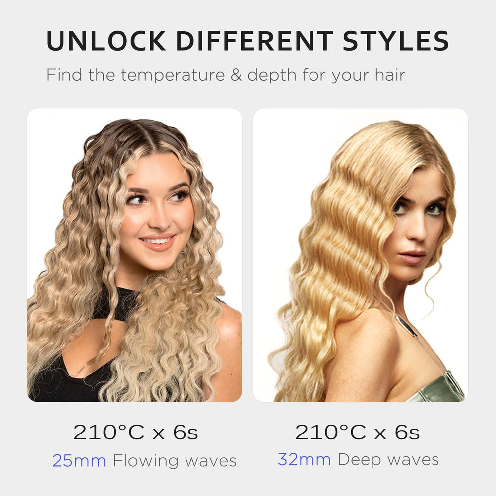 Janelove 4-in-1 hair crimper with 1.25-inch plate for mermaid waves