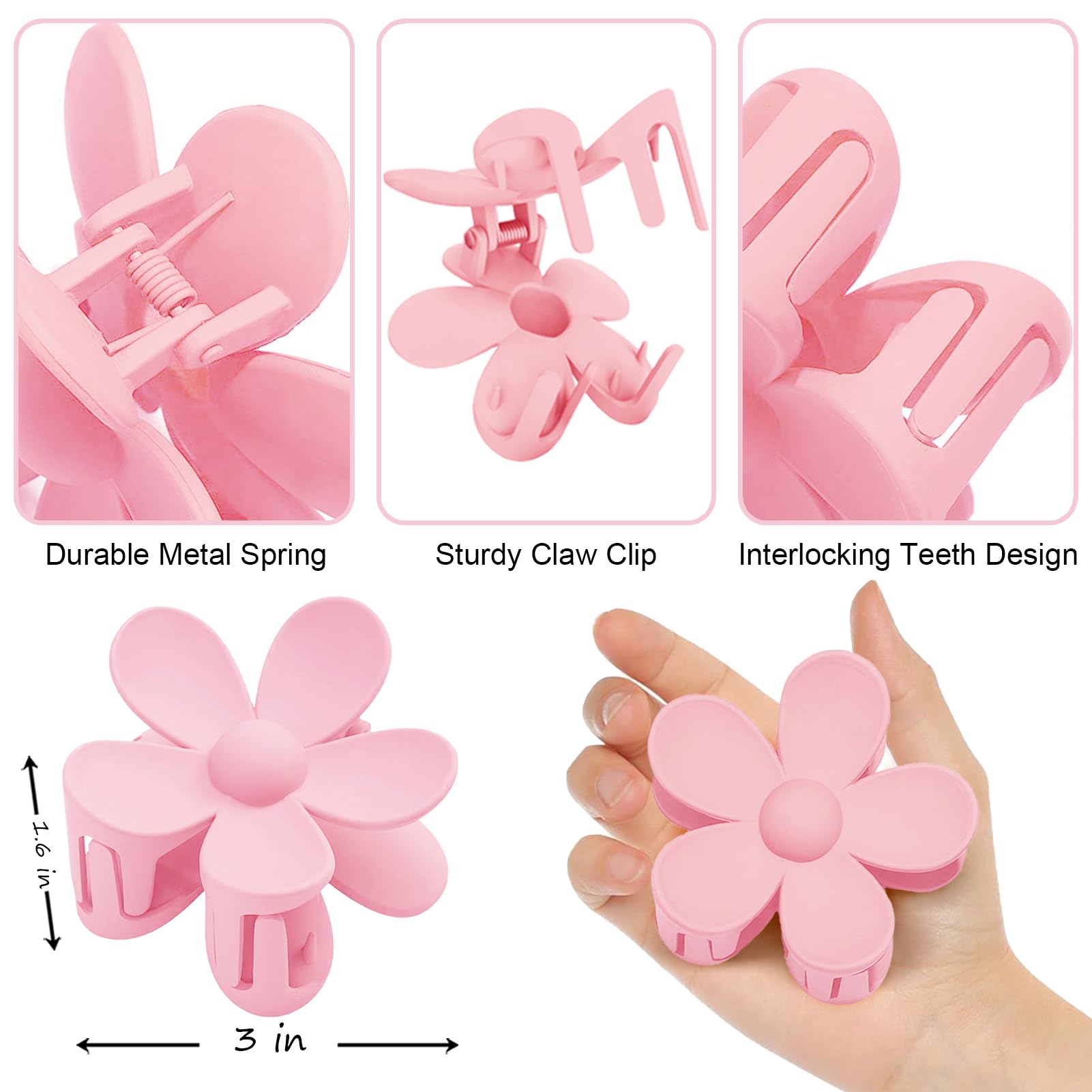 JANFUN clips de flor 8 piezas trasero: acabado mate para un look suave