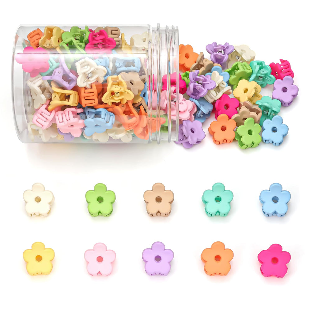 Clips JANFUN de flor mini para peinados rápidos y coloridos.