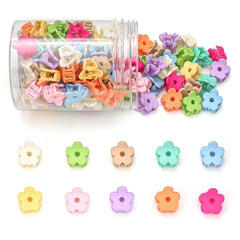 Clips JANFUN de flor mini para peinados rápidos y coloridos.