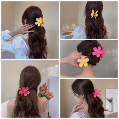 JANFUN garra grande de pelo con flor mate para fijar el peinado