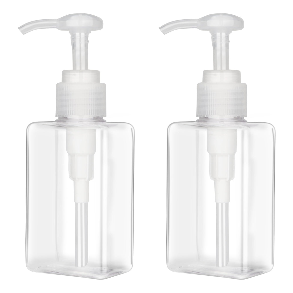 Jansburg 150ml pump bottle pack front view with clear, refillable dispensers.