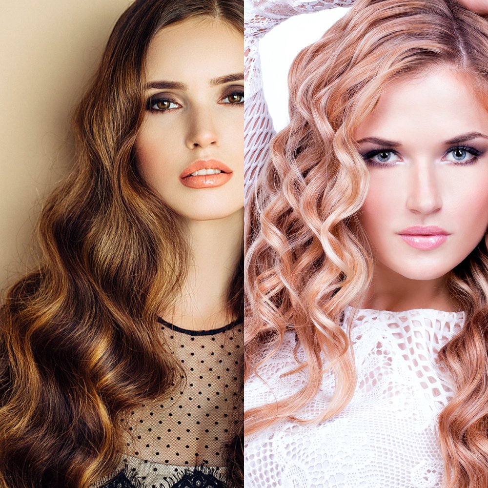 JANYUN pink hair rollers in use on damp hair for waves