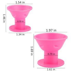 JANYUN pink magic hair rollers large close-up shows soft silicone grip