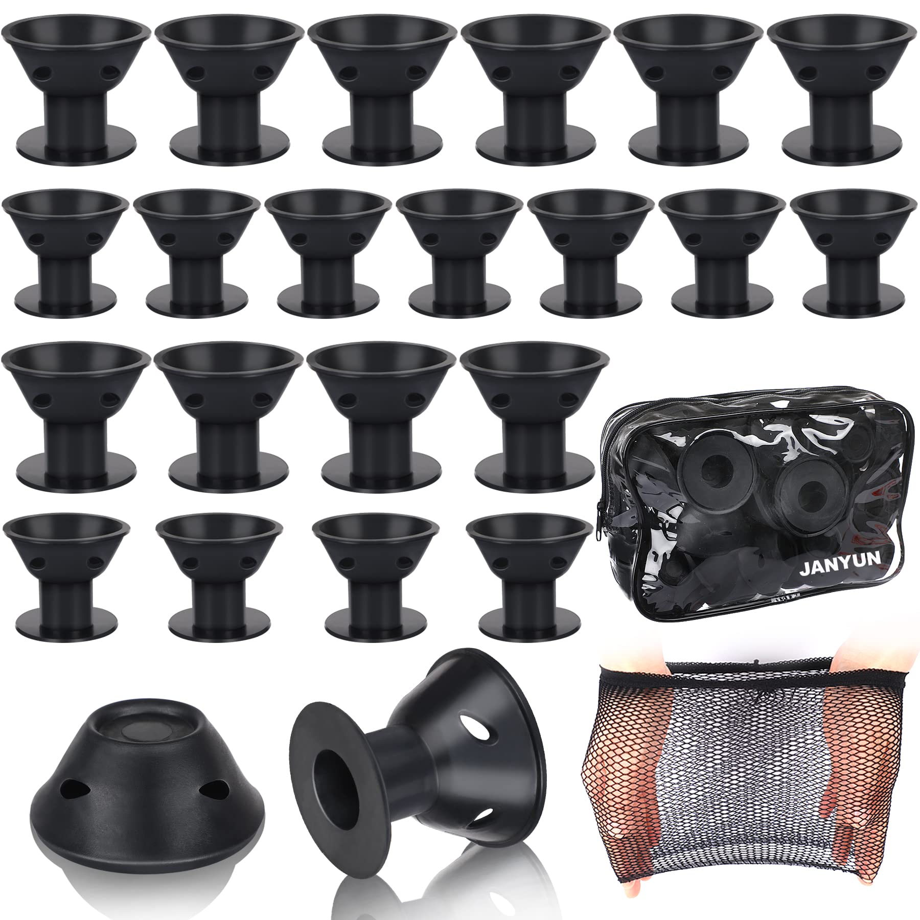 JANYUN large silicone hair rollers for overnight waves and smooth curls.