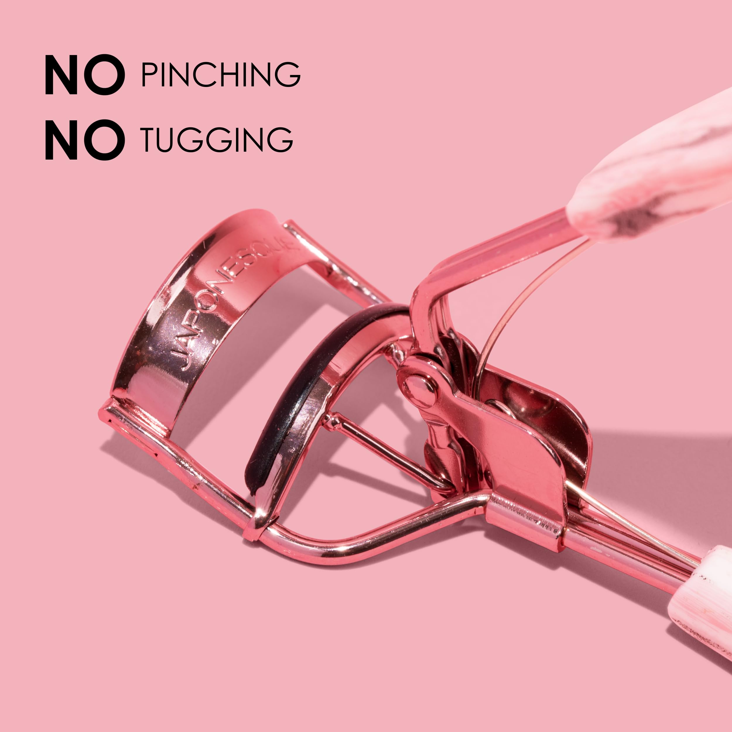 In use JAPONESQUE curler creates defined lashes and open eyes