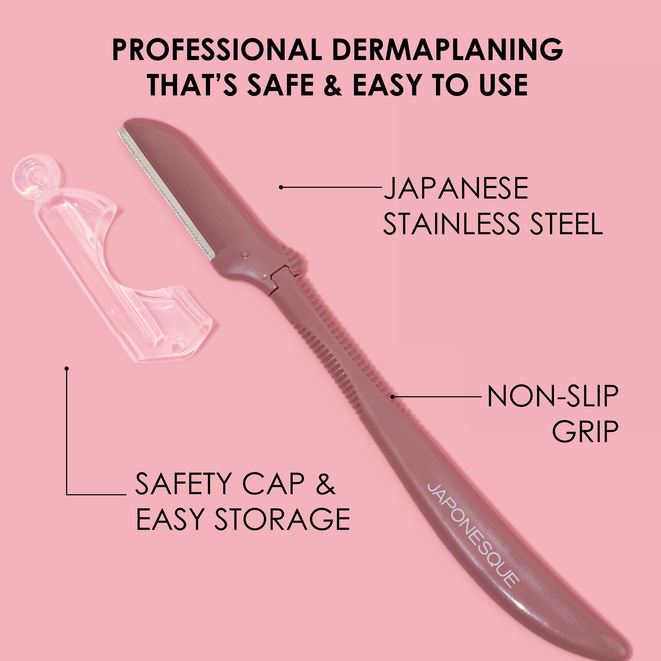 JAPONESQUE Dermaplaner double-pack packaging emphasizes convenient 2-pack and six-piece set.