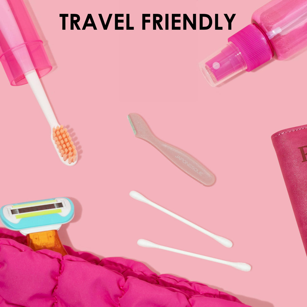 Dermaplaning tool in compact form for quick touch-ups.